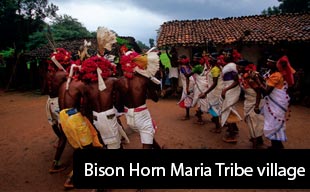 Bison Horn Maria Tribe village